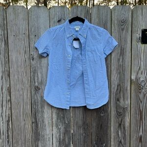 CREW CUTS Seersucker Boys Short Sleeve Button Down Boys 8 NWT NEW